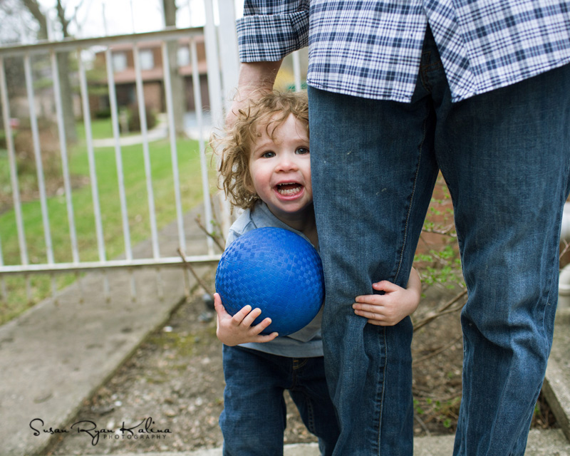 Deerfield IL Family Lifestyle Photo of Boy Playing with Ball