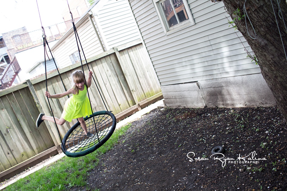 Chicago Family Photography Girl on Swing