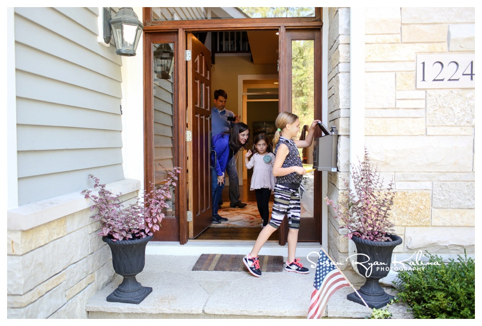 Family Photojournalism Girl Checking Mail box Deerfield