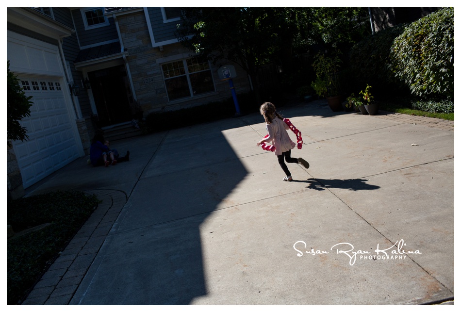 Family Photojournalism Day in the Life Deerfield Girl Running in the sun